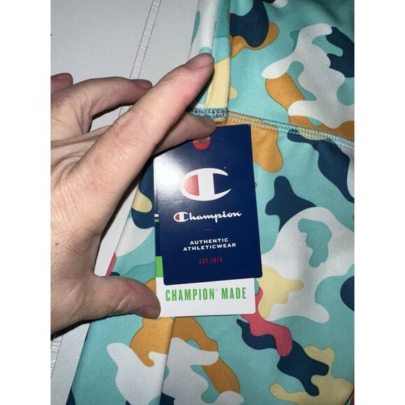 NWT Champion Women's Absolute Knit Leggings Abstract Camo Teal Size Medium - Picture 3 of 7